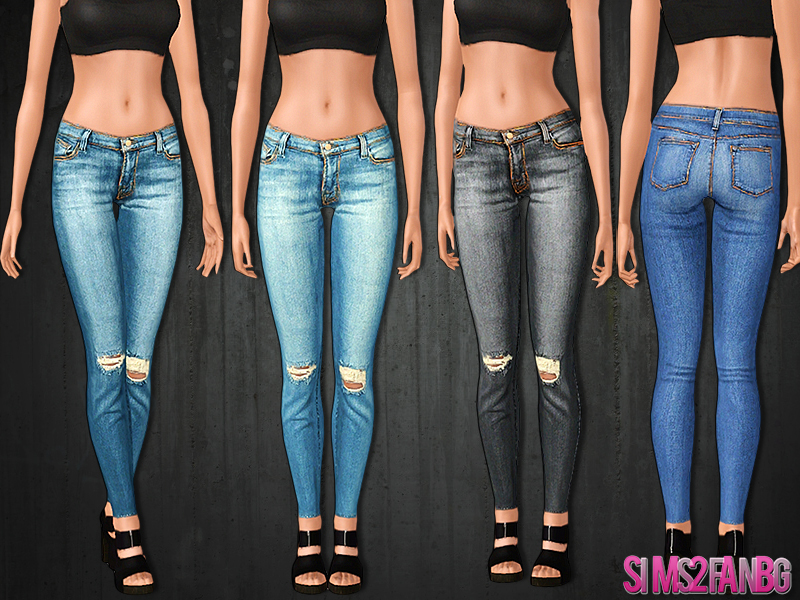 The Sims Resource - 471 - Ripped skinny jeans