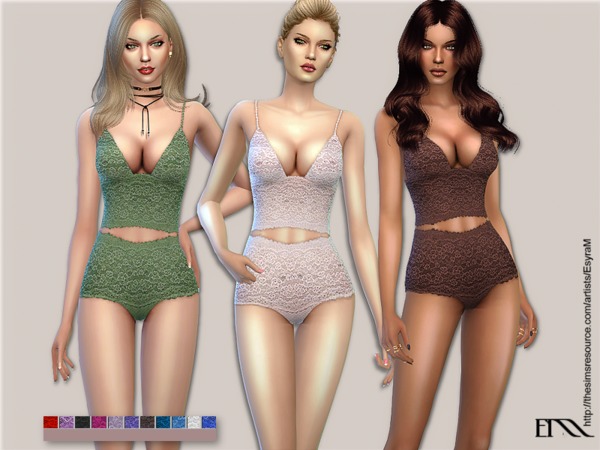 The Sims Resource - Petite Fleur lace lingerie