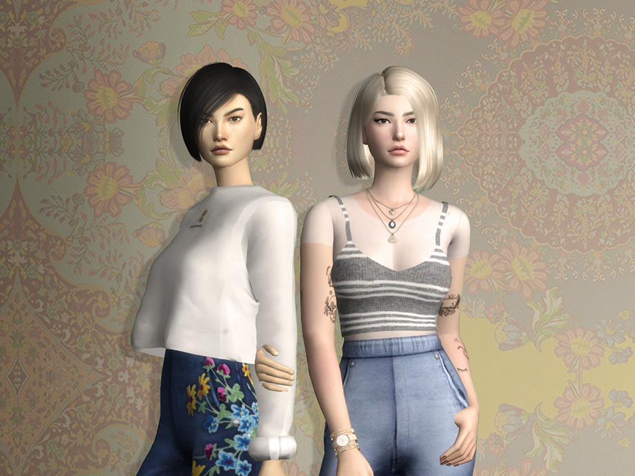 The Sims Resource - Azure Cropped Jeans