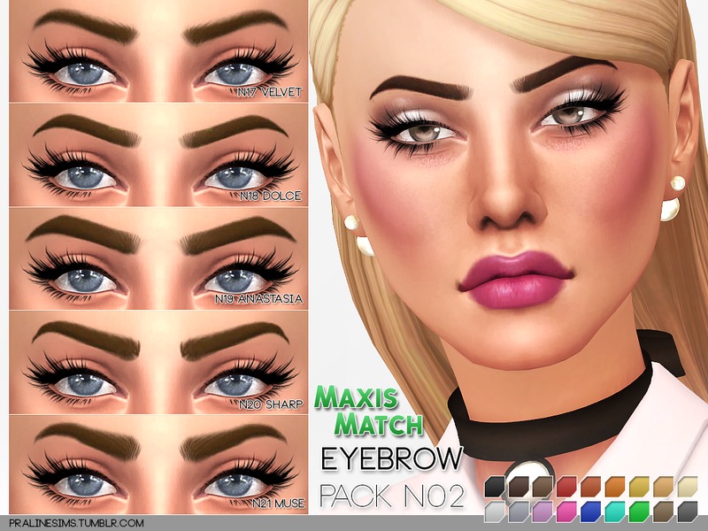 The Sims Resource - Maxis Match Eyebrow Pack N02