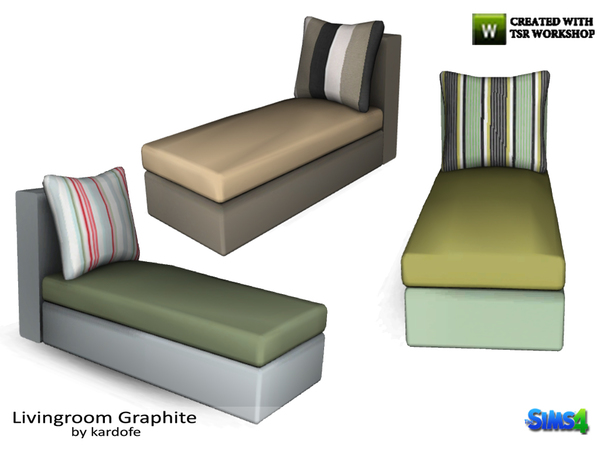 The Sims Resource - kardofe_Livingroom Graphite_Modular Sofa-Chaise longue2