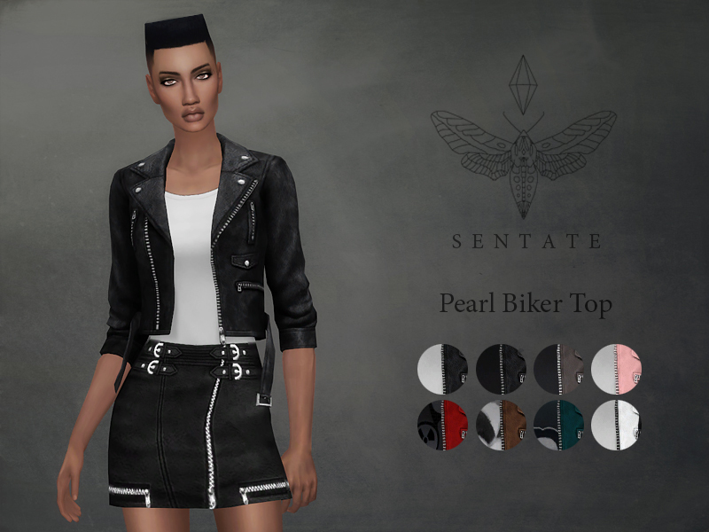The Sims Resource - Pearl Biker Jacket