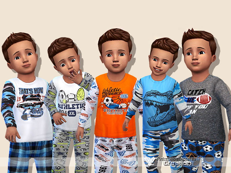 The Sims Resource - Sporty Pyjama Collection for Toddler