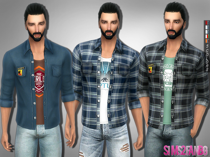 The Sims Resource - 295 - Plaid shirt