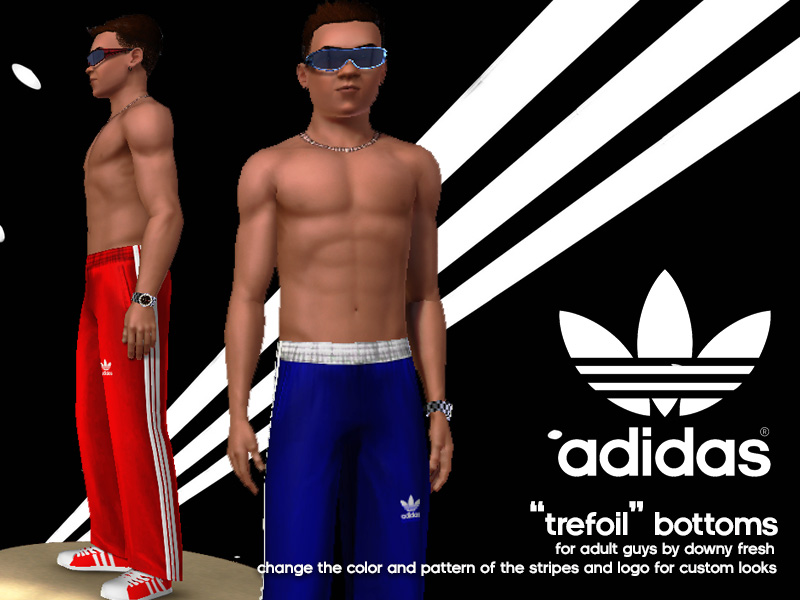 The Sims Resource - Adidas Trefoil Bottoms Three Stripes Pants