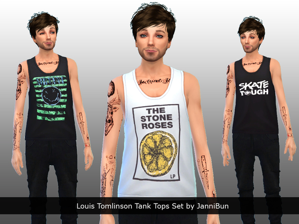 The Sims Resource - Louis Tomlinson Three Tank Tops Set - Outdoor Retreat  needed