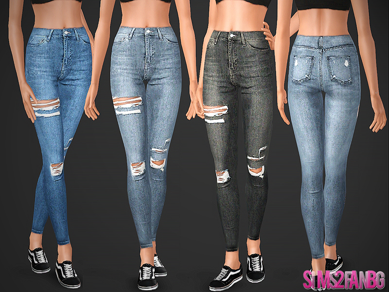 The Sims Resource - 488 - Ripped Skinny Jeans