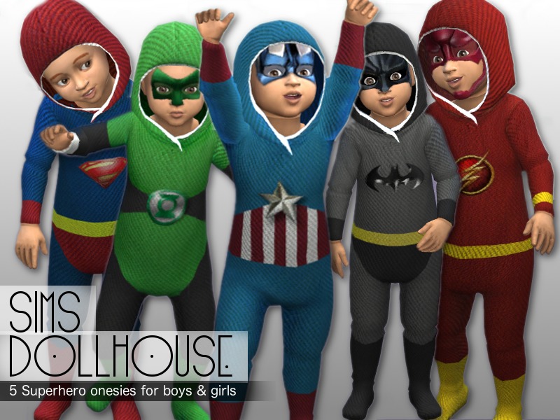 The Sims Resource - Superhero Onesies and Masks for Toddlers