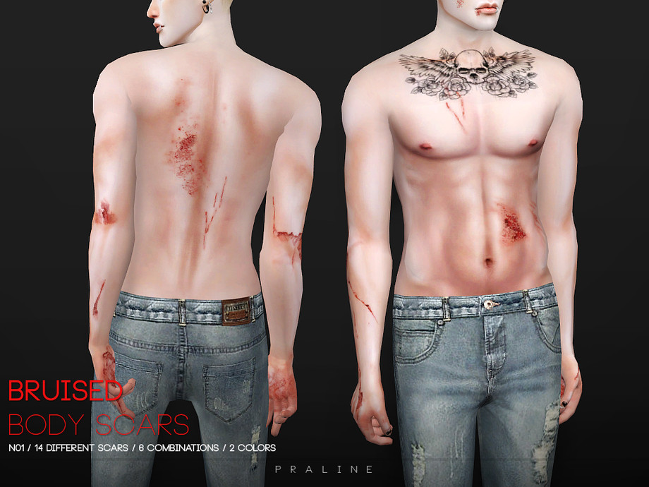 The Sims Resource - BRUISED Body Scars N01