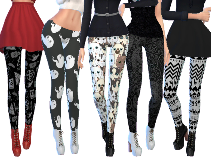 The Sims Resource - Tumblr Themed Leggings Pack Three
