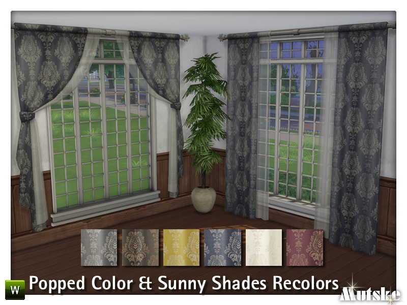 The Sims Resource - Popped Colors & Sunny Shade Curtain Recolors