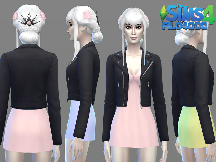 The Sims Resource - Leather Jacket + Short Dress