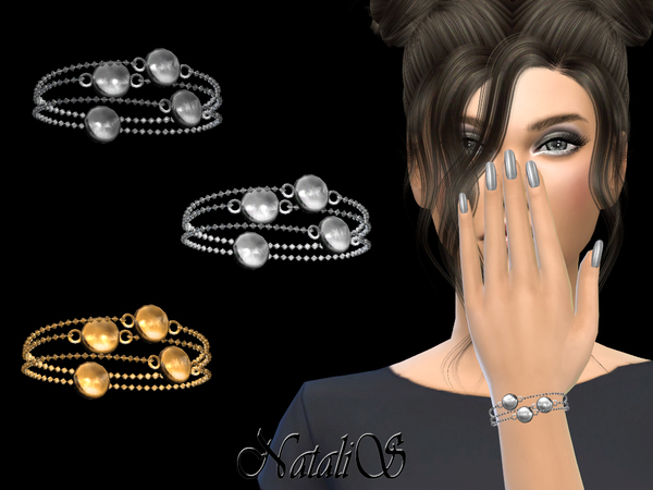 The Sims Resource - NataliS_Curved plates bracelet