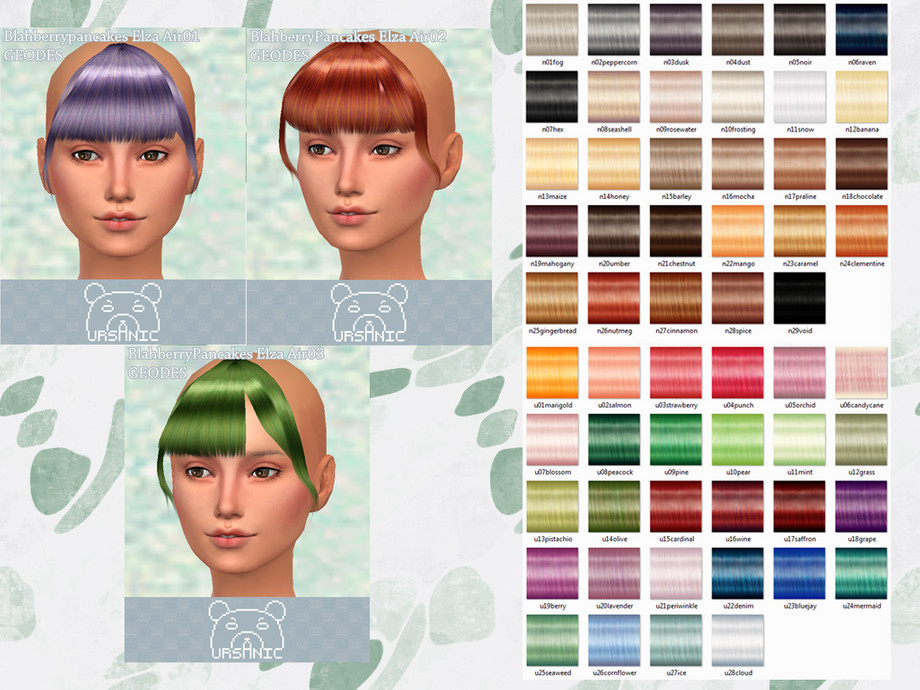 Sims 4 - Blahberry Pancakes Elza Bangs Air02 GEODE (MESH NEEDED!) by Ursani...