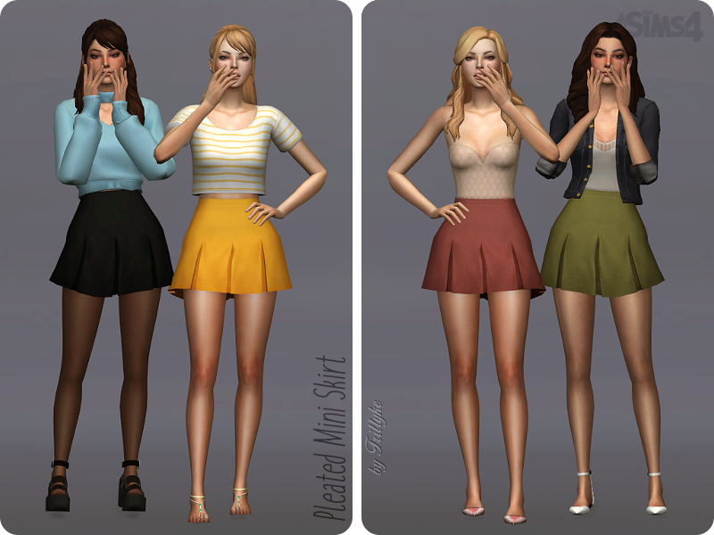 The Sims Resource - Trillyke - Pleated Mini Skirt
