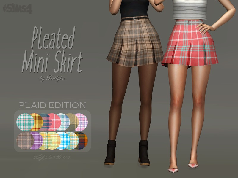 Trillyke - Pleated Mini Skirt (PLAID EDITION)