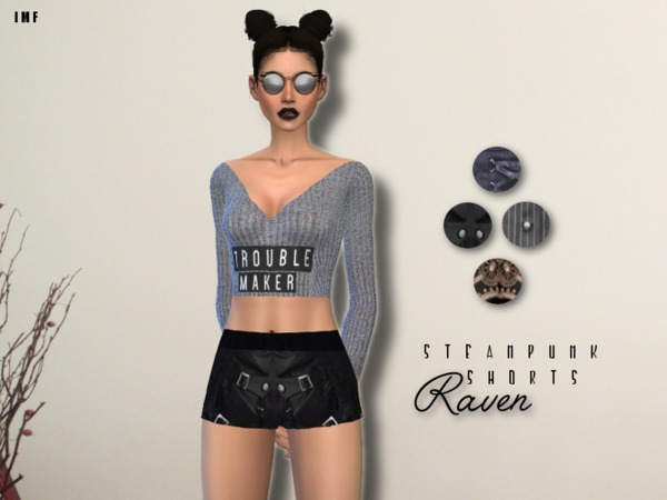 The Sims Resource - IMF Steampunk Shorts - Raven