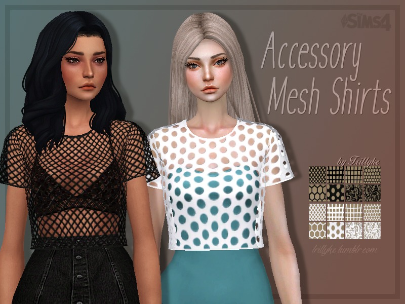The Sims Resource - Trillyke - Accessory Mesh Shirts
