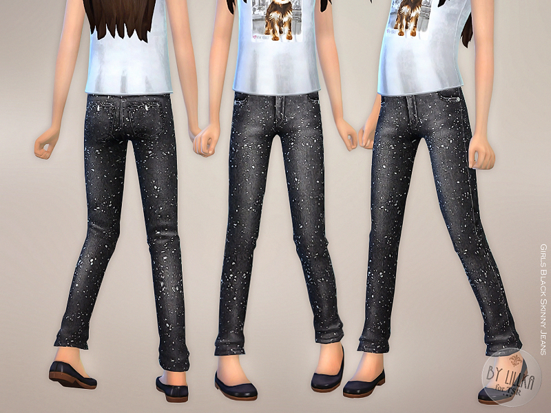 The Sims Resource - Girls Black Skinny Jeans [NEEDS GET TO WORK]