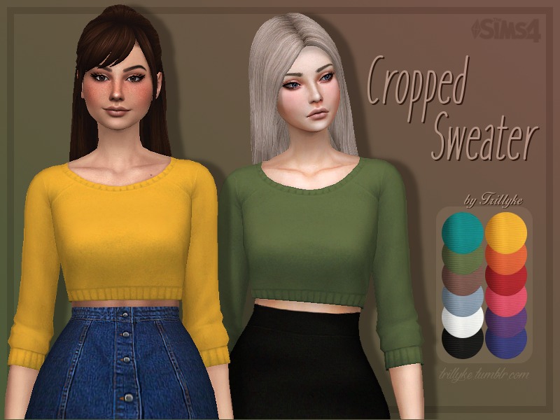 The Sims Resource - Trillyke - Cropped Sweater