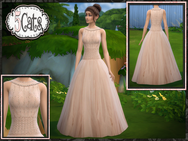 The Sims Resource - Tulle Illusion Ball Gown
