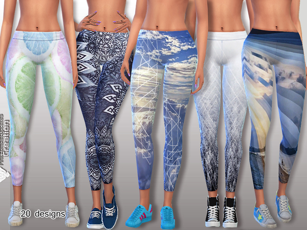 The Sims Resource - Designer Sporty Leggings Collection 01