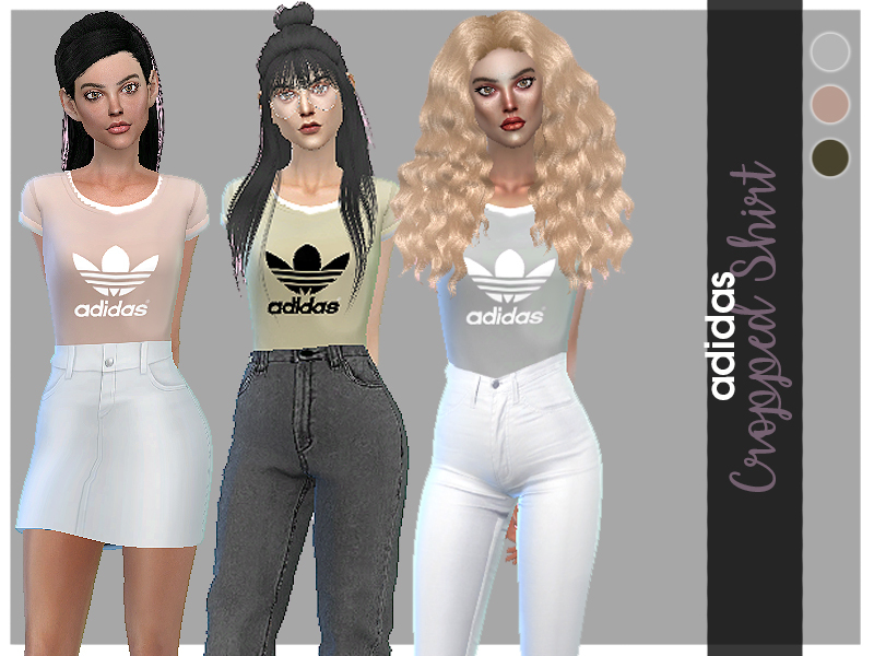 The Sims Resource - Adidas Cropped Shirt