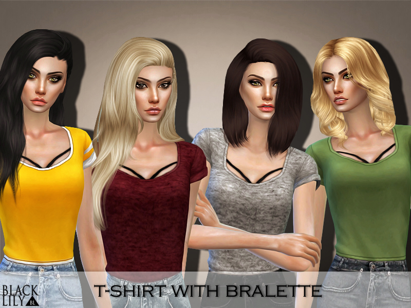 The Sims Resource - T-Shirt with Bralette