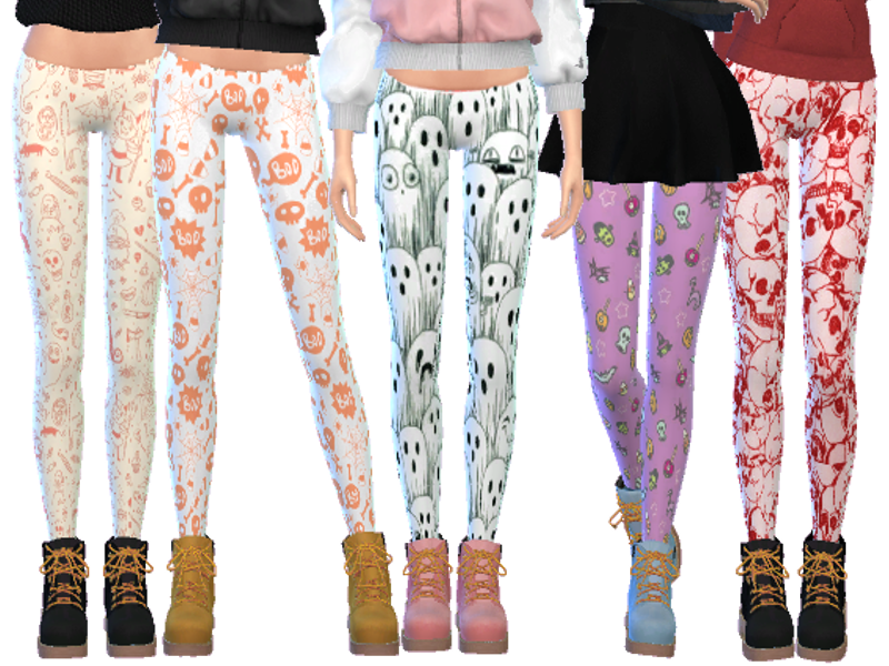 The Sims Resource - Halloween Themed Leggings