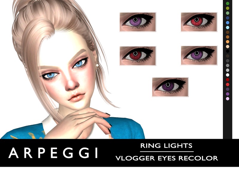 The Sims Resource - Ring Lights - Vlogger eyes Recolor