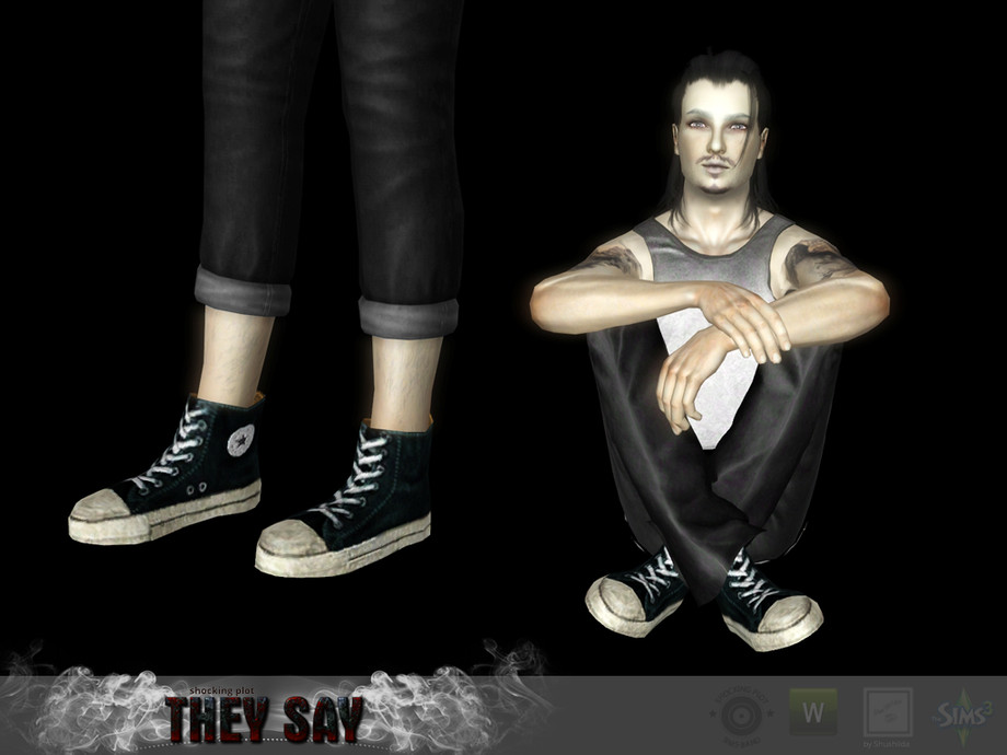 The Sims Resource - Black Converse shoes