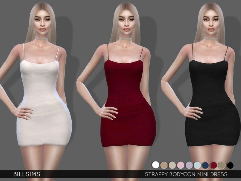 The Sims Resource - Strappy Bodycon Mini Dress