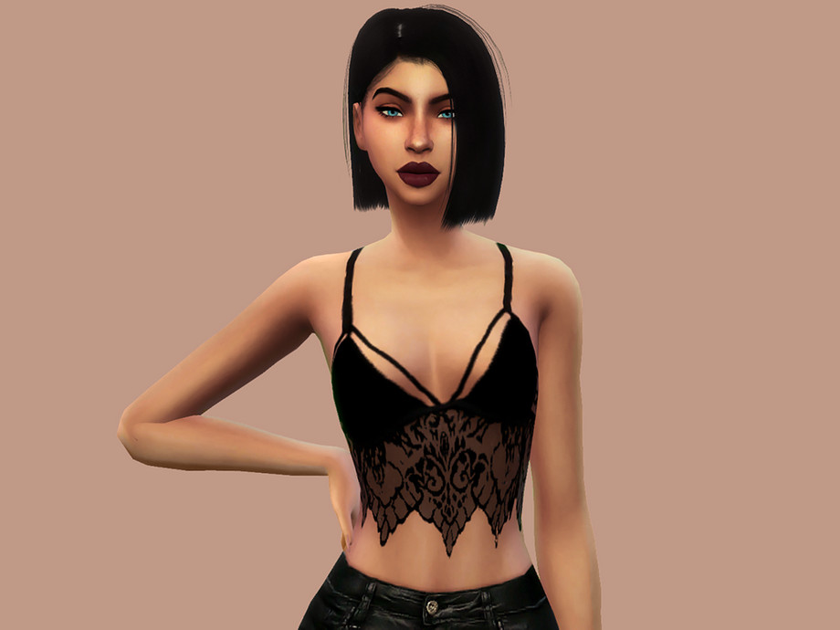 The Sims Resource - Lace Strappy Bra Top