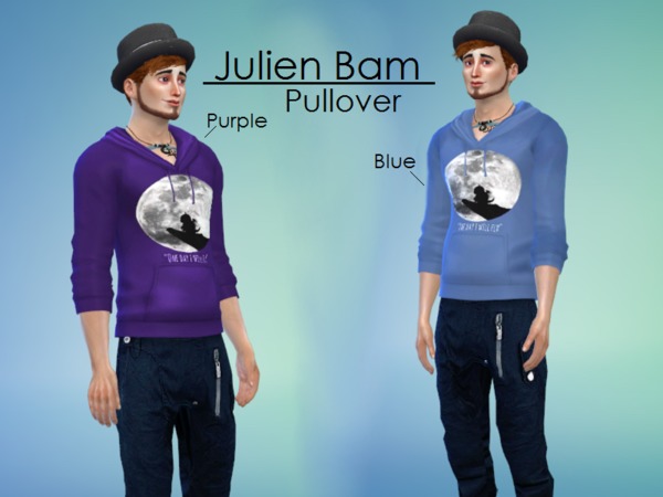 The Sims Resource - Julien Bam Pullover Purple and Blue