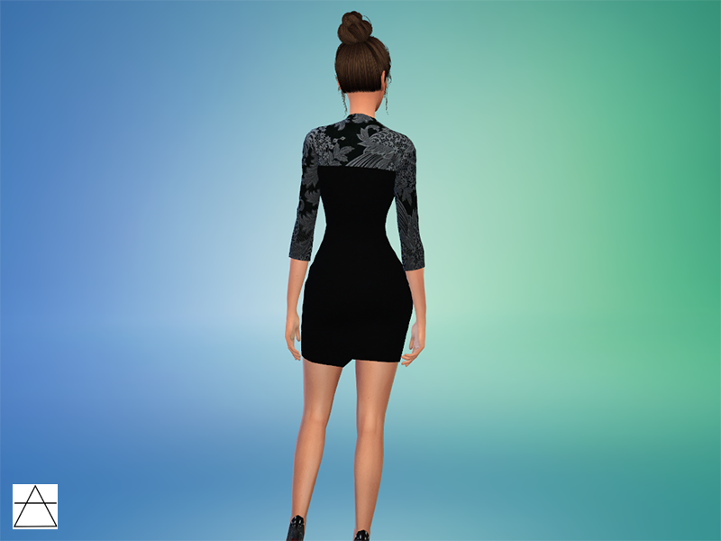The Sims Resource - Black Lace Dress