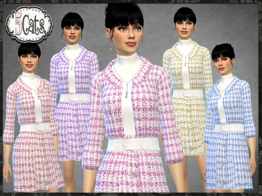 The Sims Resource - CC Business Suit Dress with Belt