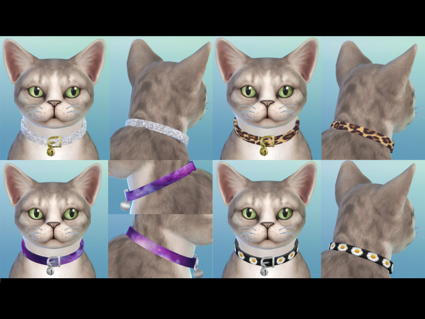 The Sims Resource - Cat collar 4 recolors