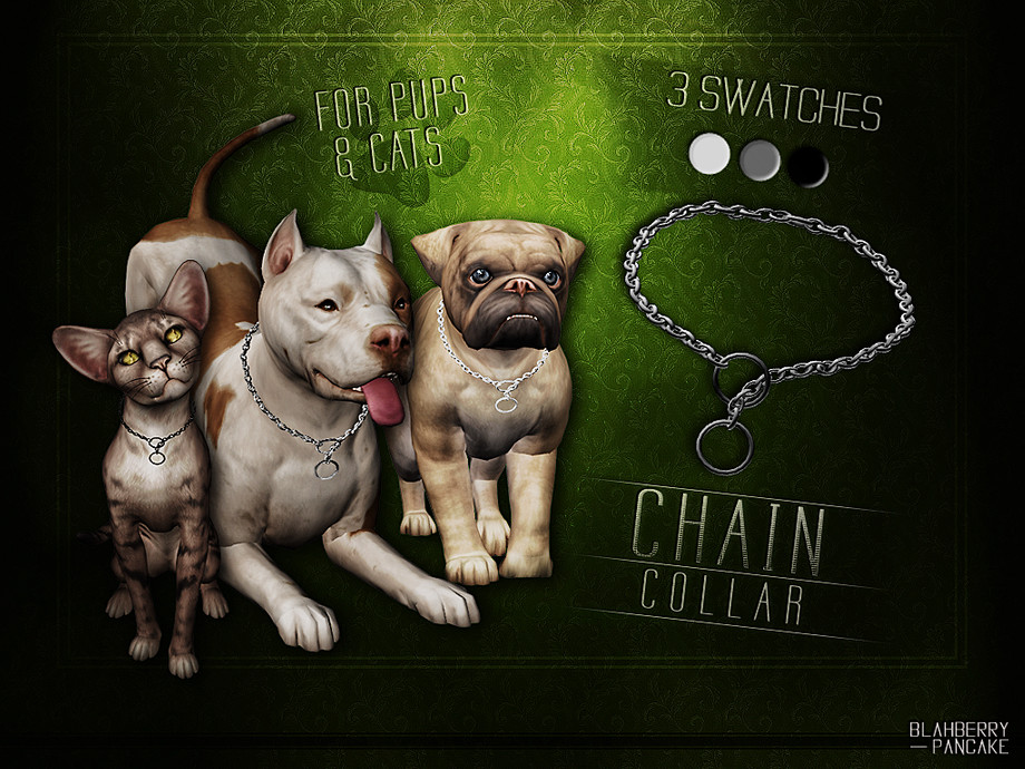 The Sims Resource - Chain Collars for Cats and Dogs