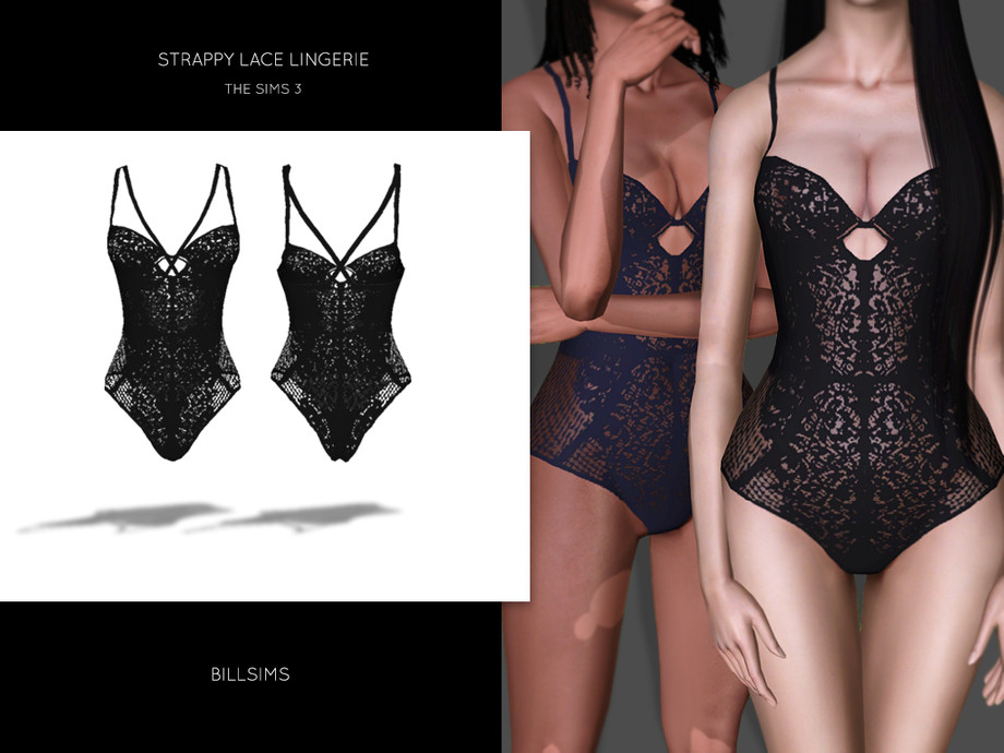 The Sims Resource - Strappy Lace Lingerie