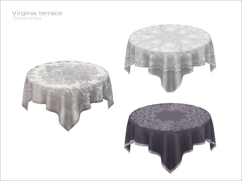 The Sims Resource - [Virginia terrace] - tablecloth 6 person table