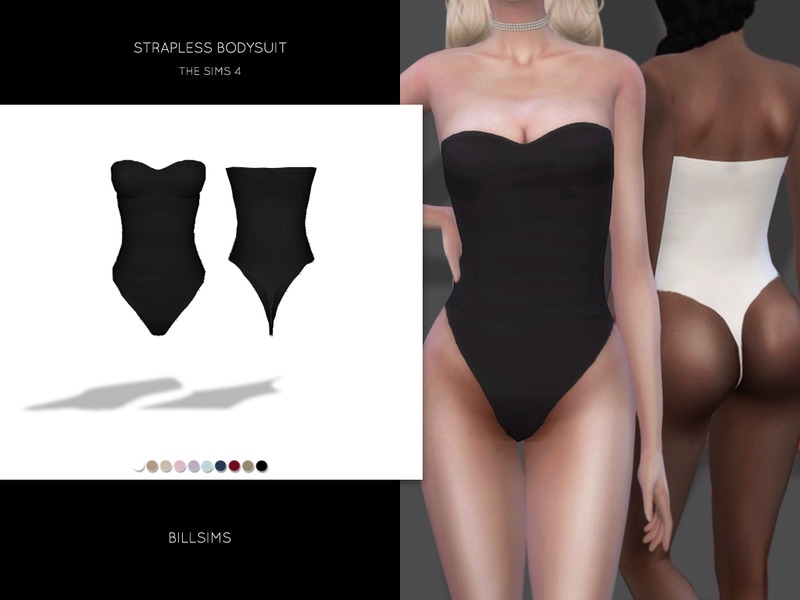 The Sims Resource - Strapless Bodysuit