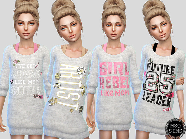 The Sims Resource - Girls Long Sweater #1 - Get to Work needed