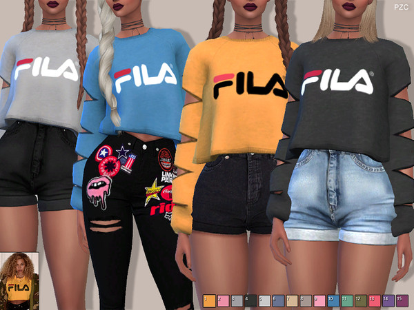 The Sims Resource - Fila Sporty Sweatshirts 010(mesh required)