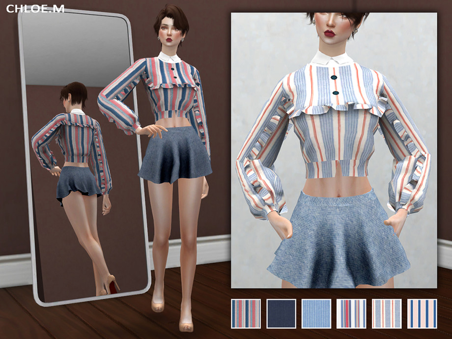 The Sims Resource - Blouse with falbala 02