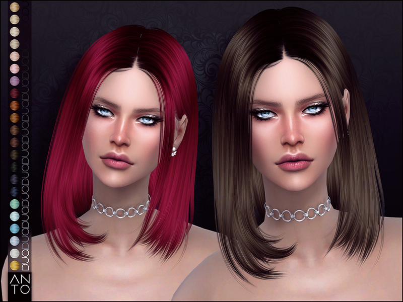 The Sims Resource - Anto - Dua (Hairstyle)