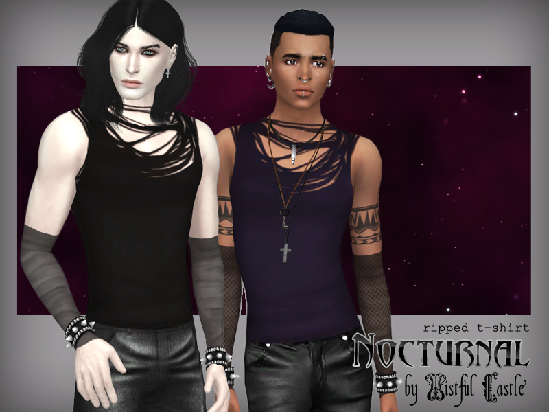 The Sims Resource - Nocturnal - ripped t-shirt