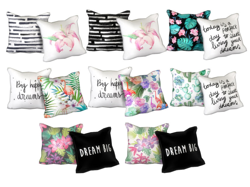 The Sims Resource - Calligraphik Pillows Recolor