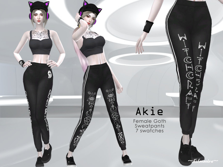 The Sims Resource - AKIE - Goth Sweatpants - Mesh Needed