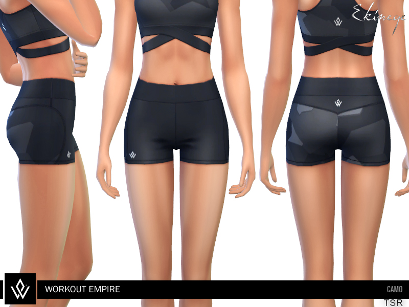 The Sims Resource - Workout Empire - Camo - Booty Shorts