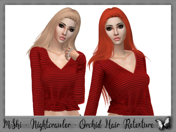 The Sims Resource M Shi Nightcrawler Orchid Hair Retexture Mesh Needed